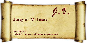 Junger Vilmos névjegykártya